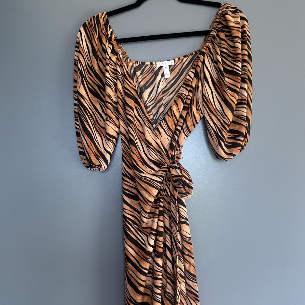 Leith animal Print Wrap Dress